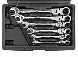 Набір ріжково-накидних ключів із тріскачкою на кардані 12 шт Vorfal V08102, фото 3
