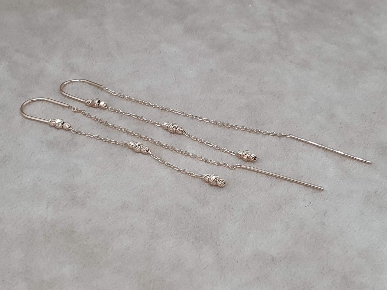 Золоті сережки-протяжки Кульки. 210166_1