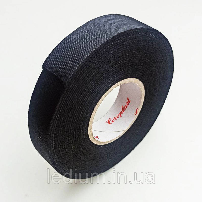 Ізоляційна стрічка тканинна (флісова) 8551 Coroplast 19мм *25м ЧОРНА