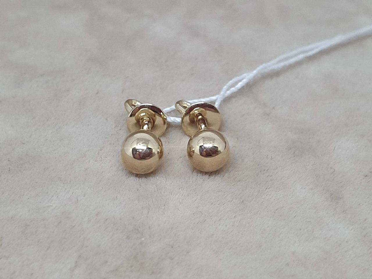 Золоті сережки-пуссети Кульки. 210115_5_Л