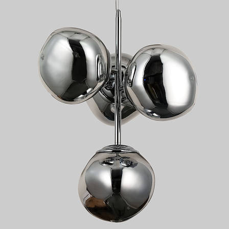 Дизайнерська срібна люстра "Melt" з плафонами 18см (93-CH01-4), фото 2