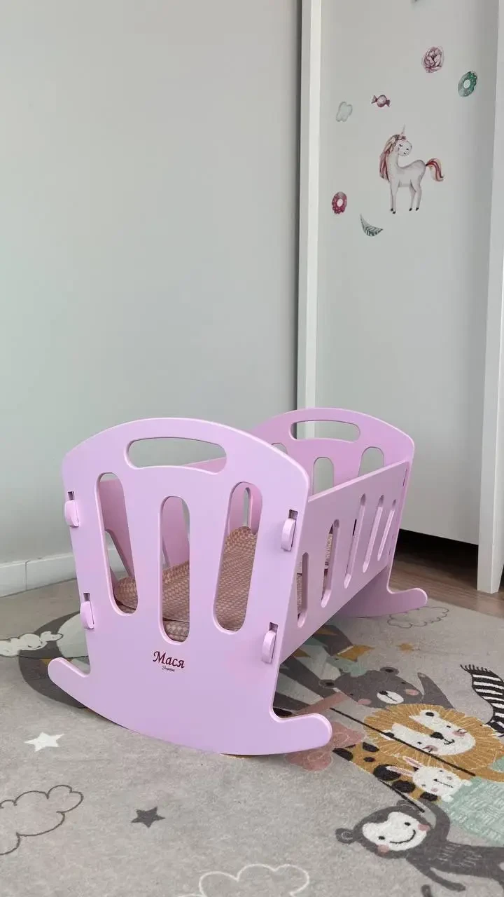 Ліжечко для ляльок 8001 Мася, світло-рожеве, фото 1