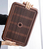 Стіл для чайної церемонії Чабань чайний піднос 40 см * 26 см * 5 см дерев'яний темно-коричневий