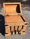 Дерев'яна скриня під старовину світла з металевими накладками, фото 2