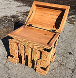Дерев'яна скриня під старовину світла з металевими накладками, фото 10