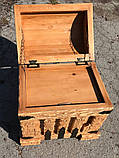 Дерев'яна скриня під старовину світла з металевими накладками, фото 8