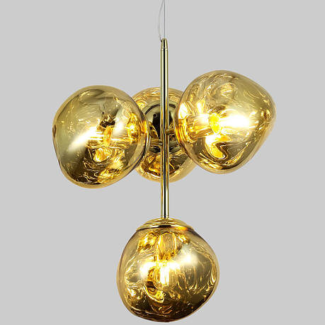 Дизайнерська золотиста люстра "Melt" з плафонами 18см (93-CH01-4), фото 1
