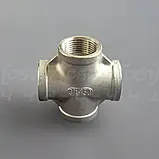 Хрестовина різьбова н/ж сталь Ду20 (3/4") AISI304, рівнопрохідна, внутрішня різьба BSPP, Class 150, фото 3