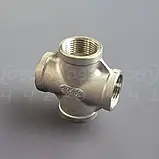 Хрестовина різьбова н/ж сталь Ду20 (3/4") AISI304, рівнопрохідна, внутрішня різьба BSPP, Class 150, фото 4