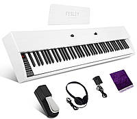 Цифрове піаніно Fesley FEP300 WH (педаль, пюпітр, навушники, накидка, блок живлення)