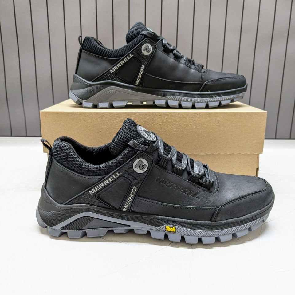 Чоловічі шкіряні кросівки (натуральна шкіра) чорні демісезонні для чоловіків на весну осінь, розміри 40-45, фото 1