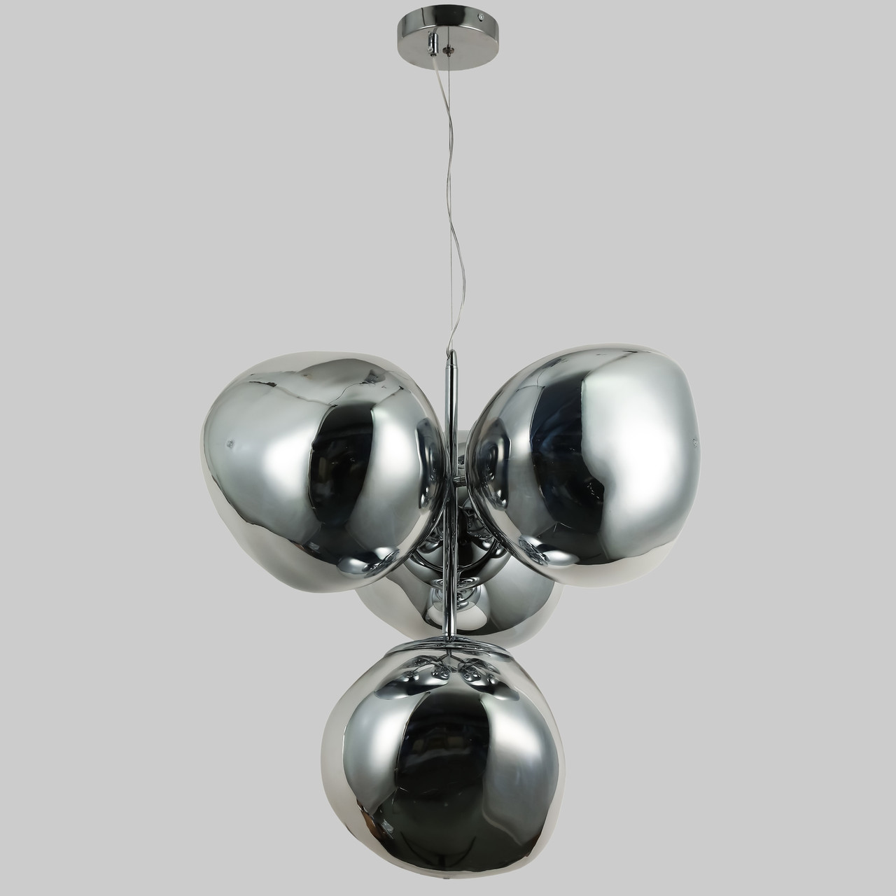 Дизайнерська срібна люстра "Melt" з плафонами 28см (93-CH01-4)