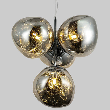 Дизайнерська срібна люстра "Melt" з плафонами 28см (93-CH01-4), фото 2