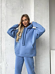 Костюм ЖІНОЧИЙ СПОРТИВНИЙ 3-нитка ПІНЬЄ НА ФЛІСІ БОАКИТНИЙ 1632