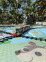 Залізниця 3115AB локомотив, вагони 3шт., на акумуляторі, USB зарядне, холодна пара, 24 деталі, 2 види, музика, світло, в коробці,, фото 10