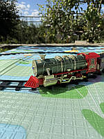 Залізниця 3115AB локомотив, вагони 3шт., на акумуляторі, USB зарядне, холодна пара, 24 деталі, 2 види, музика, світло, в коробці,, фото 9