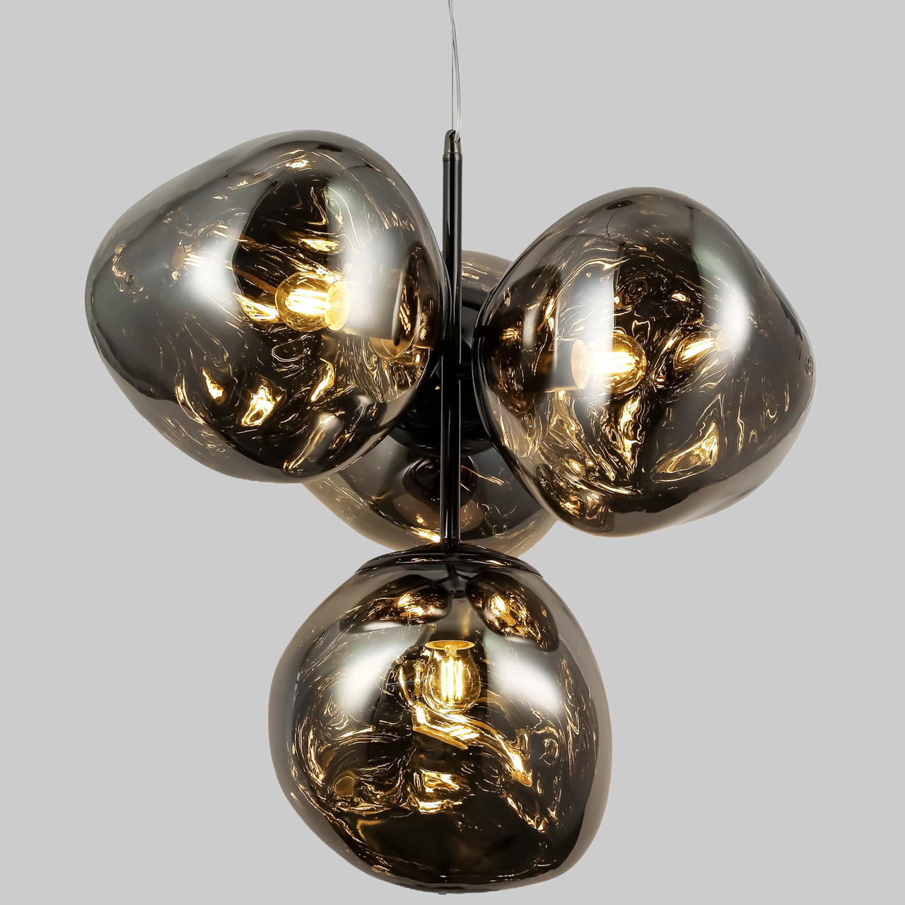 Дизайнерська графітова люстра "Melt" з плафонами 28см (93-CH01-4)