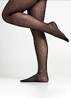 Колготки в горошок великого розміру Giulia Positive Amalia 40 чорного кольору розміри 6,7, фото 5