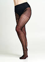 Колготки в горошок великого розміру Giulia Positive Amalia 40 чорного кольору розміри 6,7, фото 6