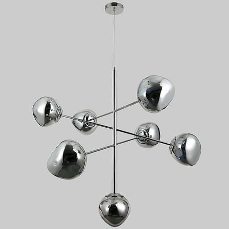 Дизайнерська срібна люстра "Melt" на 7 ламп з плафонами 18см (93-CH01-7), фото 2