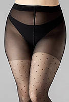 Колготки в горошок великого розміру Giulia Positive Amalia 40 чорного кольору розміри 6,7, фото 2