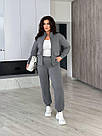 ЖІНОЧИЙ СПОРТИВНИЙ КОСТЮМ БАТАЛ 3-нитка р.48-58 СІРИЙ ХАРИЗМА 7120, фото 2