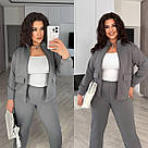 ЖІНОЧИЙ СПОРТИВНИЙ КОСТЮМ БАТАЛ 3-нитка р.48-58 СІРИЙ ХАРИЗМА 7120, фото 5