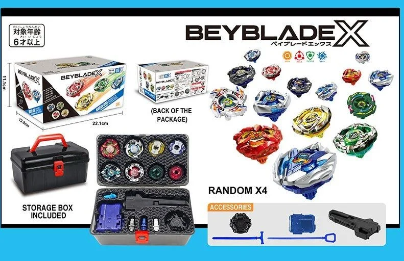 Бейблейд Ігровий набір BeBlade у кейсі (4 вовчки + 2 запускові пристрої, металеві деталі), фото 1