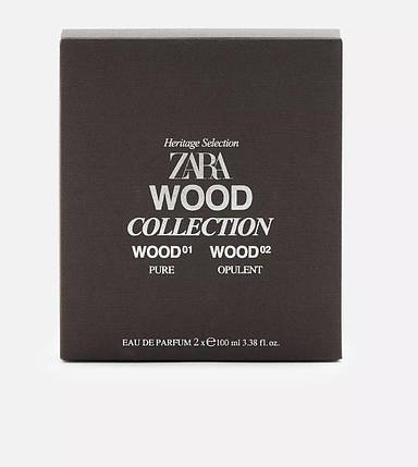 Набір чоловічої парфумованої води Zara WOOD COLLECTION 01 + 02 2x100мл, фото 2