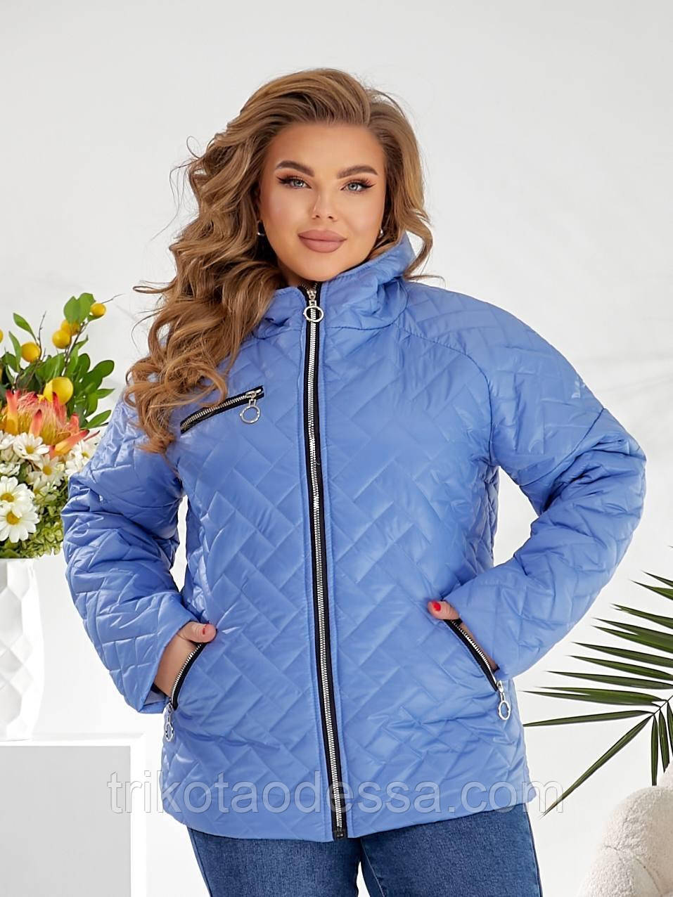 Куртка жіноча на блискавці 0859дм р.48-70 New батал, фото 1