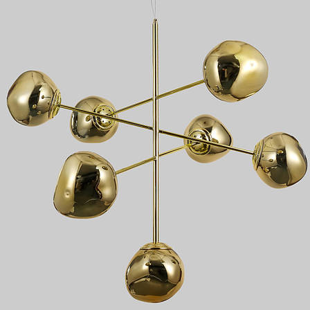 Дизайнерська золотиста люстра "Melt" на 7 ламп з плафонами 18см (93-CH01-7), фото 2