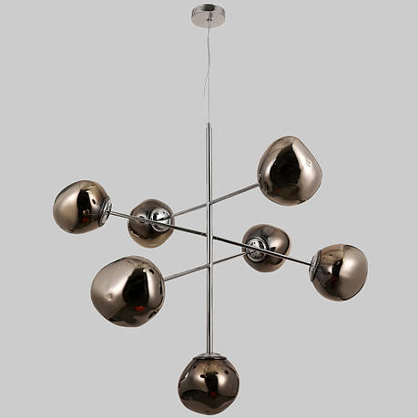 Дизайнерська графітова люстра "Melt" на 7 ламп з плафонами 18см (93-CH01-7), фото 1