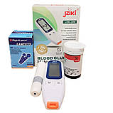 Портативний електронний глюкометр JZK-206 для вимірювання рівня цукру в крові з ланцетами та тест-смужками, фото 2