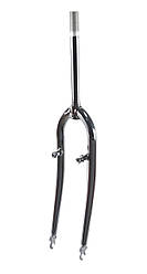 Вилка 28" проста коричнева, сталева, шток 28,6 мм - 24см, різьблення 11см, під гальма вибрейк