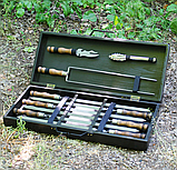 Набір шампурів у коробці для кума, друга, брата , Стильний подарунковий набір шампурів, фото 3