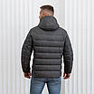 Модні чоловічі куртки зимові великого розміру 50-60 графіт, фото 10