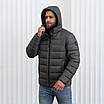 Модні чоловічі куртки зимові великого розміру 50-60 графіт, фото 3