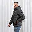 Модні чоловічі куртки зимові великого розміру 50-60 графіт, фото 2
