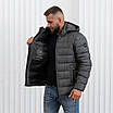 Модні чоловічі куртки зимові великого розміру 50-60 графіт, фото 4