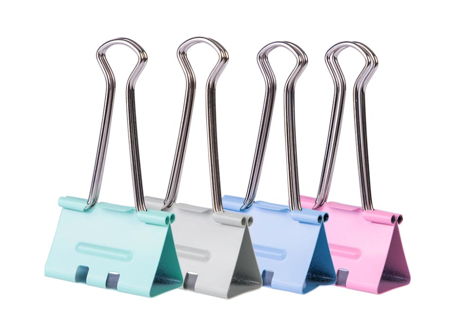 Затиск для паперу кольоровий 32мм Deli 8553, фото 1