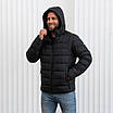 Зимові чоловічі пуховики  великого розміру 48-60 чорний, фото 2