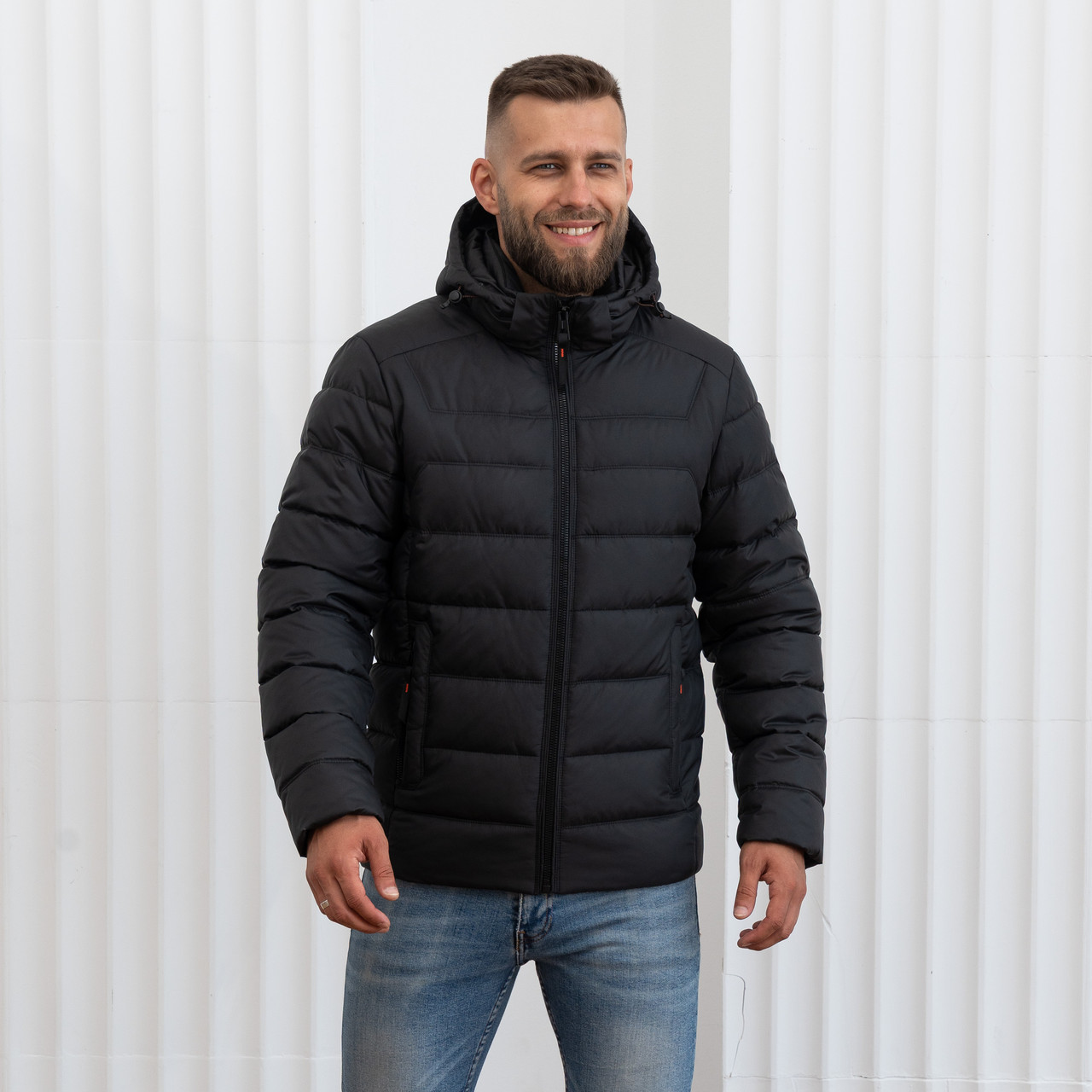 Зимові чоловічі пуховики  великого розміру 48-60 чорний, фото 1