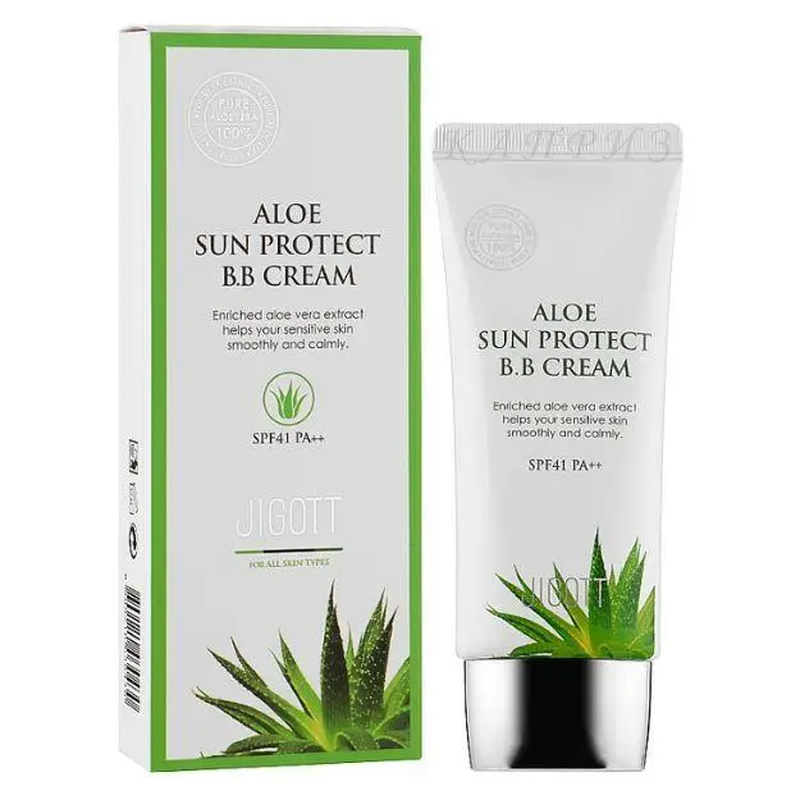 Сонцезахисний BB-крем для обличчя JIGOTT ALOE SUN PROTECT B.B CREAM SPF41 PA++ 50 мл, фото 1