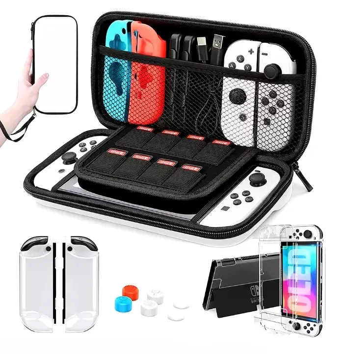 Захисний чохол, кейс з набором Starter Pack 9 в 1 для консолі Nintendo Switch OLED, фото 1
