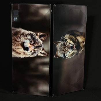 Нарди зі скла довгі нарди та короткі нарди Вовк 61×27×5 см