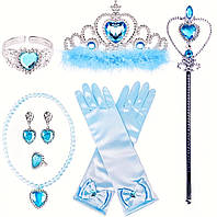 Набор аксессуаров Эльзы. Палочка, корона, колье, клипсы, перчатки, колечко