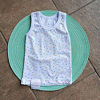 Майка трикотажна, біла з малюнком