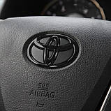 Емблема керма TOYOTA чорна 65 мм пластик (на направляючих), фото 2