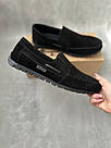 Замшеві чорні чоловічі мокасини 40-45, фото 4