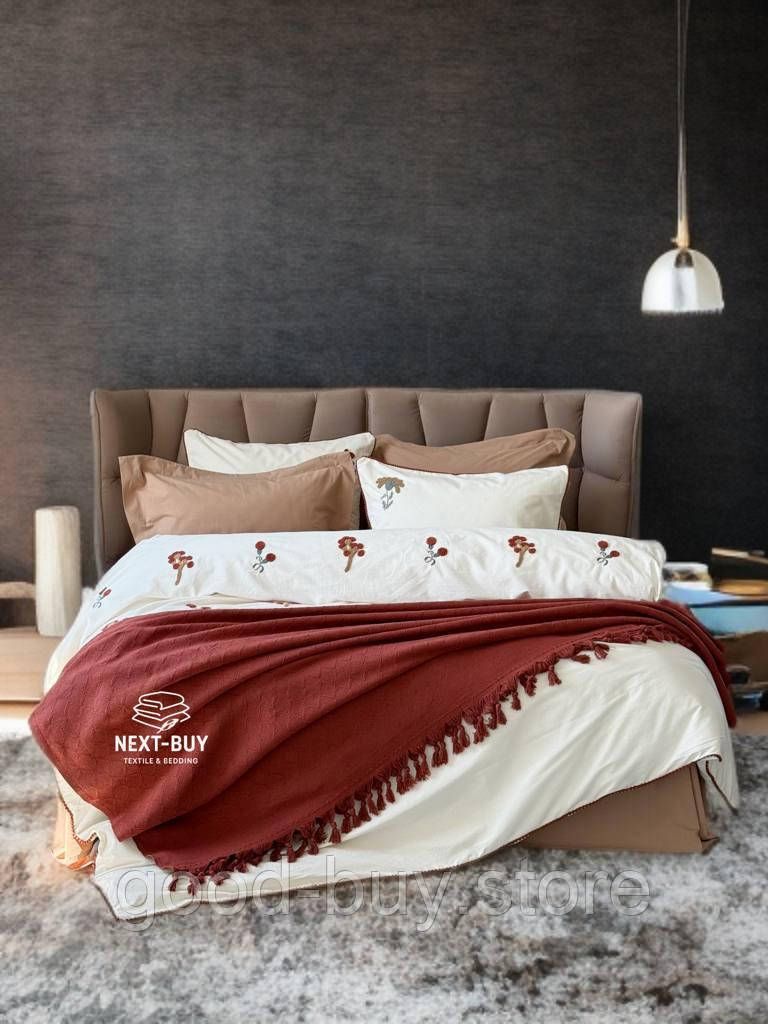 Постільна білизна Saheser Zaira євро 200х220 бавовна з вишивкою